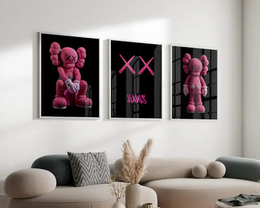 Póster de KAWS, juego de 3, figura de Kaws