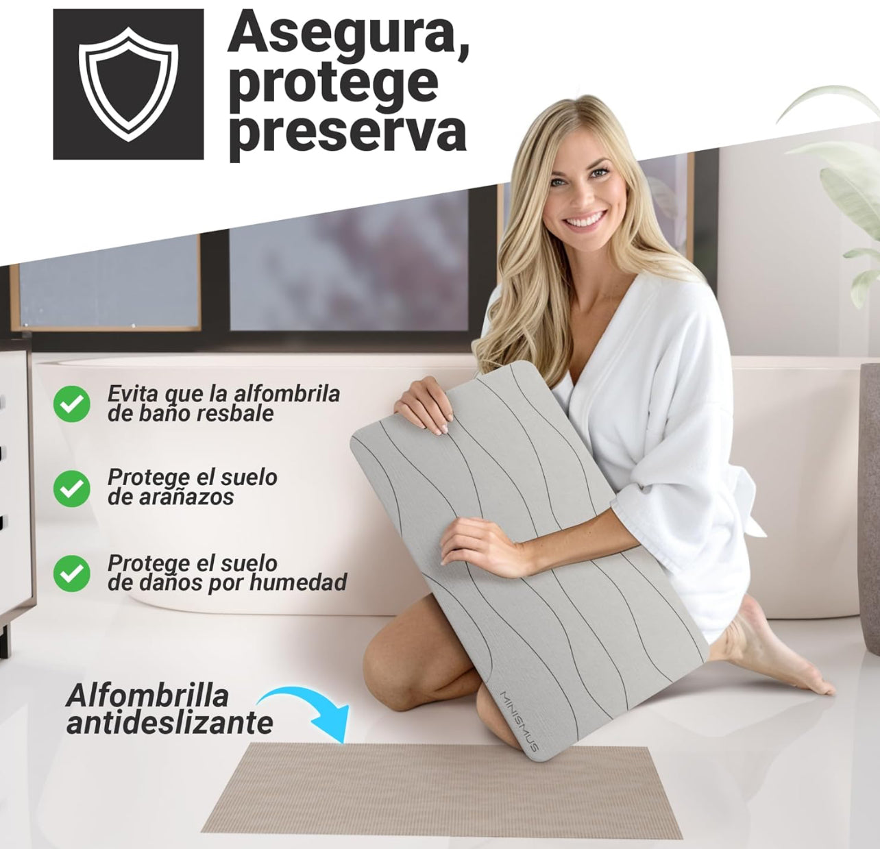 Alfombra De Baño Secado Rapido