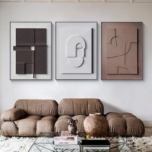 Juego de decoración de pared colgante con estampado Japandi de 3 piezas